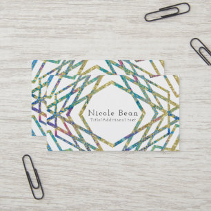 Geometrische Glam-Farben & Gold-Custom-Chic Modern Visitenkarte