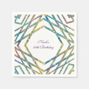 Geometrische Glam Farben & Gold Custom Chic Party Serviette