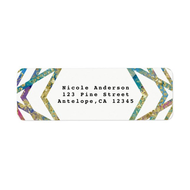 Geometrische Glam-Farben und Gold-Party Einladung (Vorne)