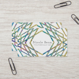 Geometrische Glamour-Farben & Gold Custom Chic Mod Visitenkarte