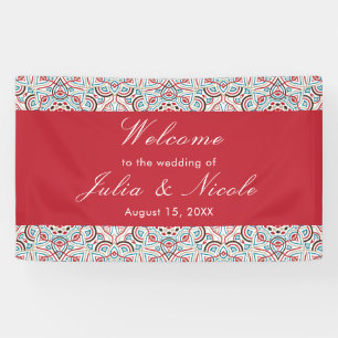 Geometrische Glitzern Kupfermetallische Hochzeit Banner