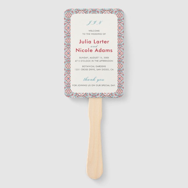 Geometrische Glitzern Kupfermetallische Hochzeit Fächer (Vorderseite)