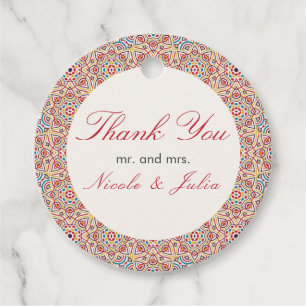 Geometrische Glitzern Kupfermetallische Hochzeit Geschenkanhänger