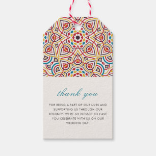 Geometrische Glitzern Kupfermetallische Hochzeit Geschenkanhänger