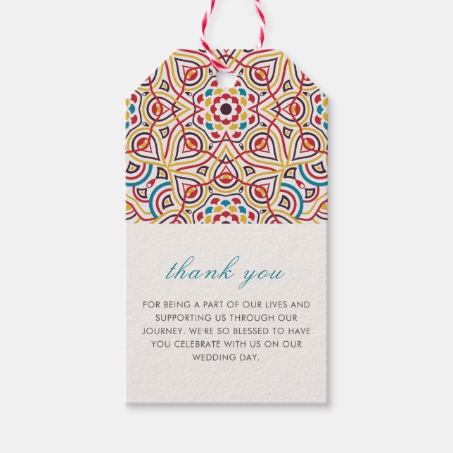 Geometrische Glitzern Kupfermetallische Hochzeit Geschenkanhänger (Vorderseite)