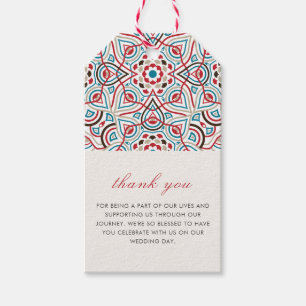 Geometrische Glitzern Kupfermetallische Hochzeit Geschenkanhänger