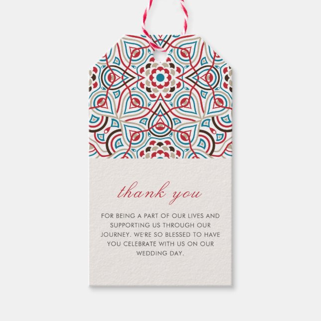 Geometrische Glitzern Kupfermetallische Hochzeit Geschenkanhänger (Vorderseite)