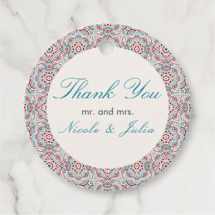 Geometrische Glitzern Kupfermetallische Hochzeit Geschenkanhänger