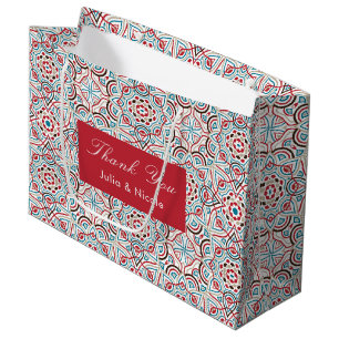 Geometrische Glitzern Kupfermetallische Hochzeit Große Geschenktüte