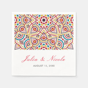 Geometrische Glitzern Kupfermetallische Hochzeit Serviette