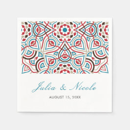 Geometrische Glitzern Kupfermetallische Hochzeit Serviette