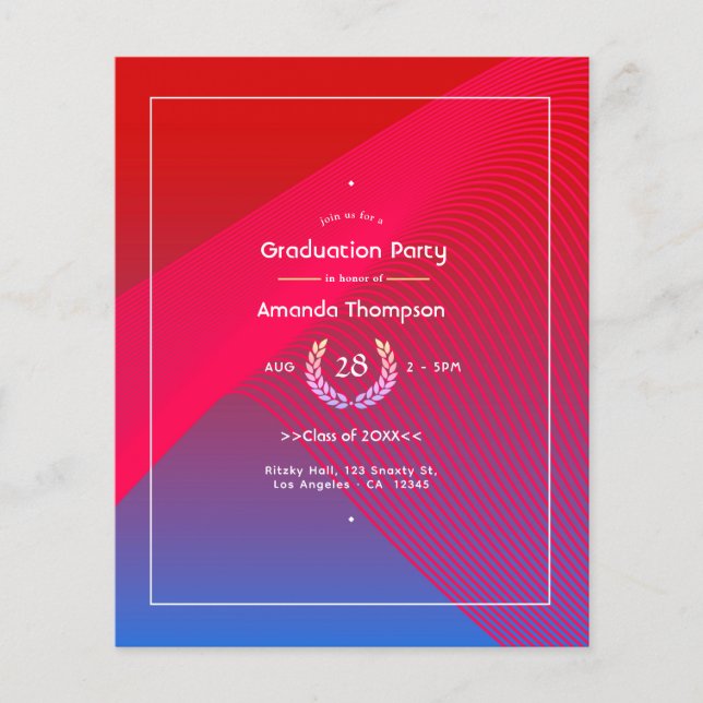 Geometrische Glow Graduation Party Flyer (Vorne)