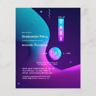 Geometrische Glow Graduation Party Flyer