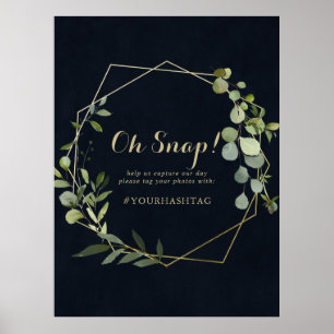 Geometrische Gold Blau Grün Hochzeit Oh Snap Schil Poster