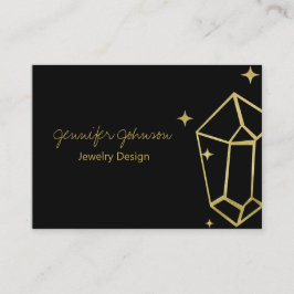 Geometrische Gold Foil Black Business Card Visitenkarte