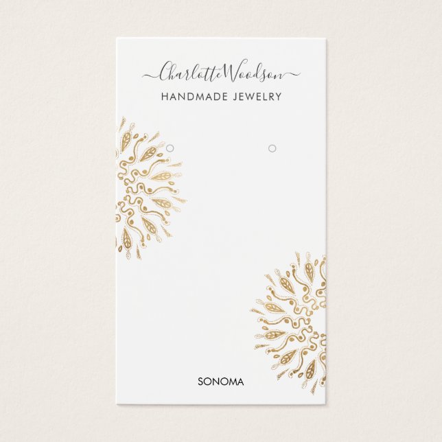 Geometrische Gold Foil Earring Display Card (Vorderseite)
