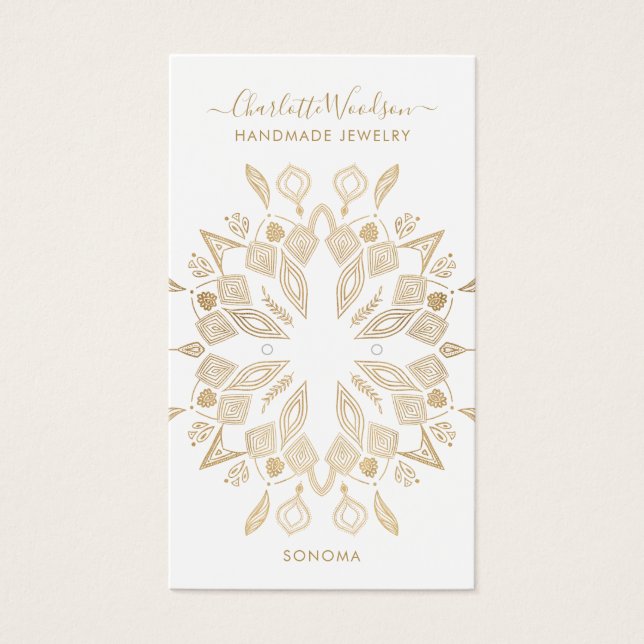 Geometrische Gold Foil Earring Display Card (Vorderseite)