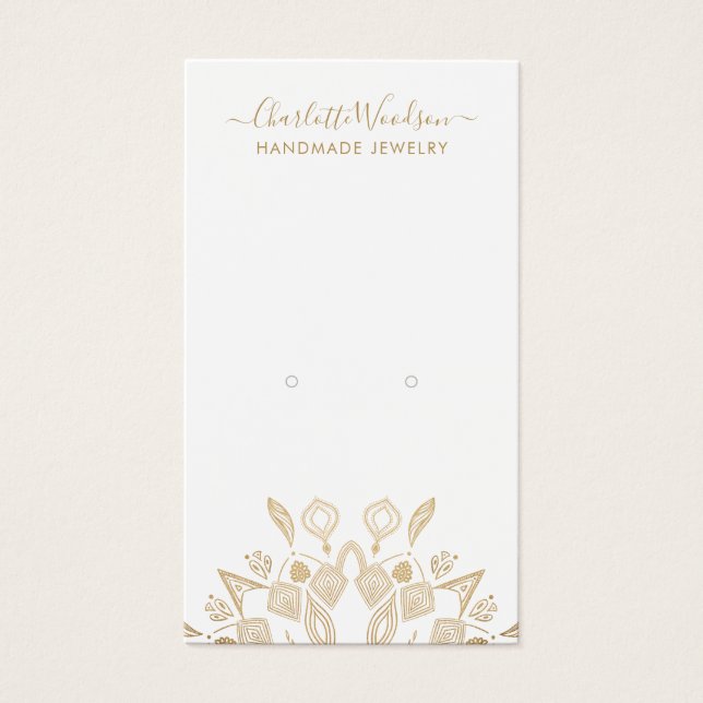Geometrische Gold Mandala Earring Display Card (Vorderseite)