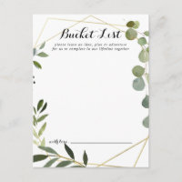 Geometrische Gold Tropical Wedding Bucket List Car