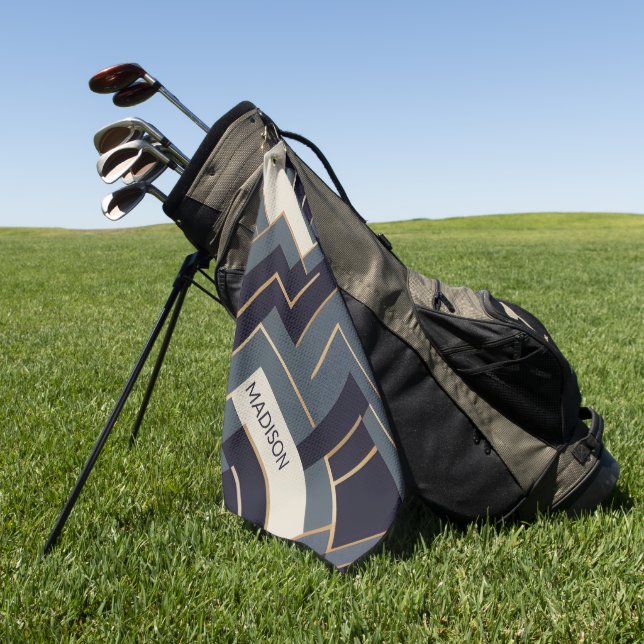 Geometrische Goldene Abbildung Golfhandtuch (Gras)