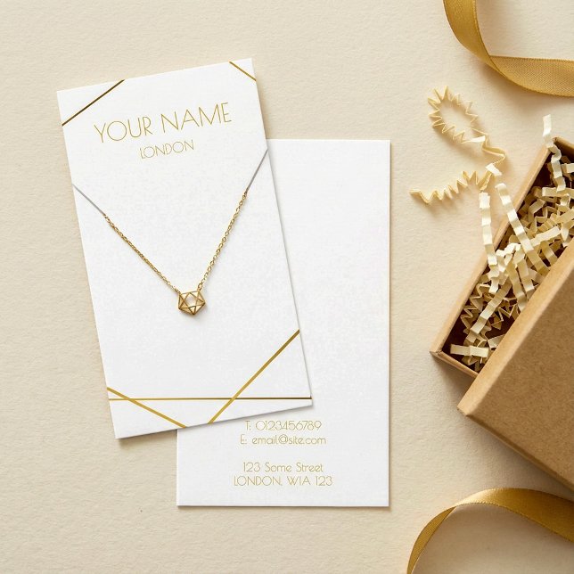 geometrische goldene Halskette oder Armband-Grafik (Necklace/bracelet Gold geometric display card.)