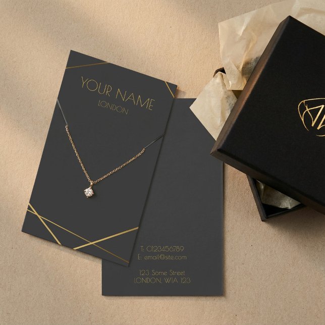 Geometrische goldene Halskette oder Armband-Grafik (Geometric gold necklace or bracelet display card)