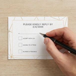 geometrische goldene UAWG Begleitkarte