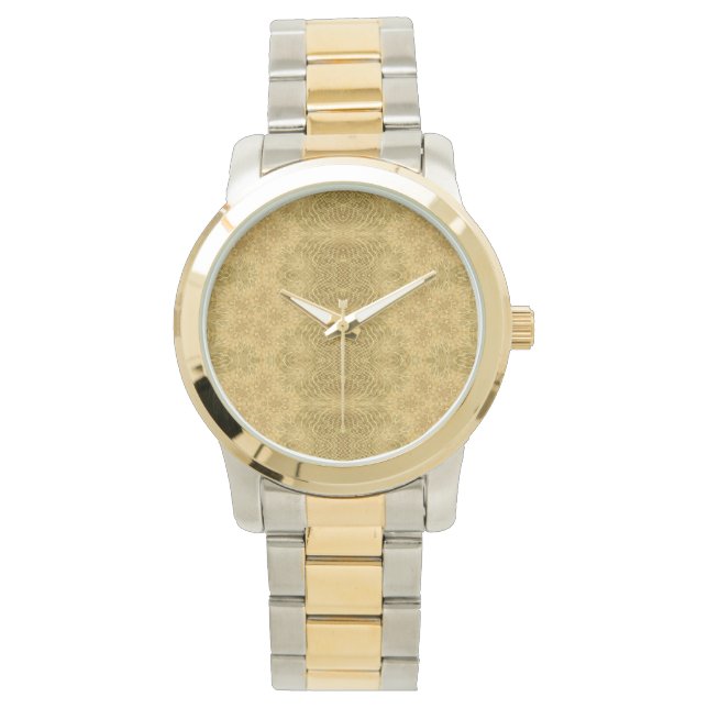 Geometrische Goldmuster Armbanduhr (Vorderseite)