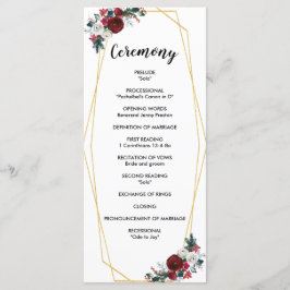 Geometrische Goldrahmen Burgundy Winter-Blume Programm