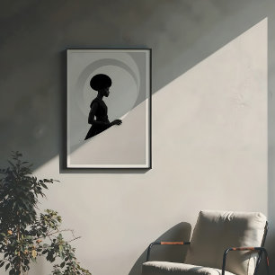 Geometrische Grace: monochrome Modenprofil Poster