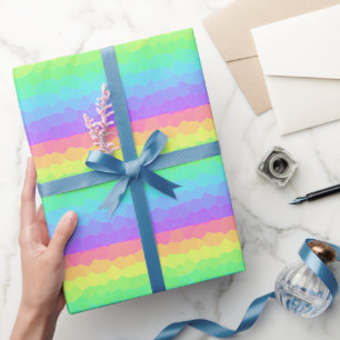 Geometrische Gradient des Bright Rainbow Geschenkpapier