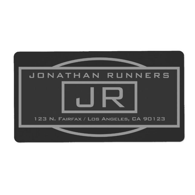 Geometrische Grau- und Dunkelgrau-Rücksendeadresse (Vorne)