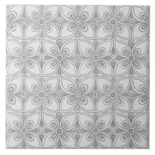 Geometrische graue Muster abstrakte Blumen Fliese