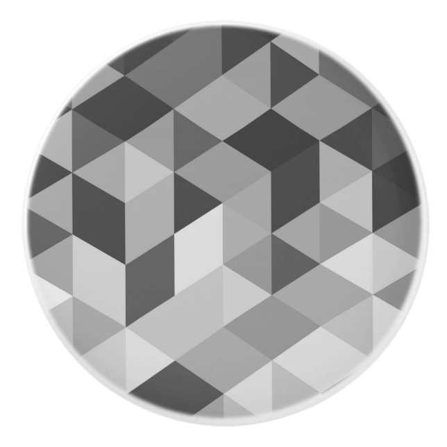 Geometrische graue Tonformen Keramikknauf (Vorderseite)