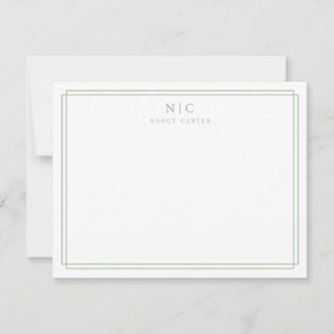 Geometrische Grenze für das Format Green Monogram Mitteilungskarte