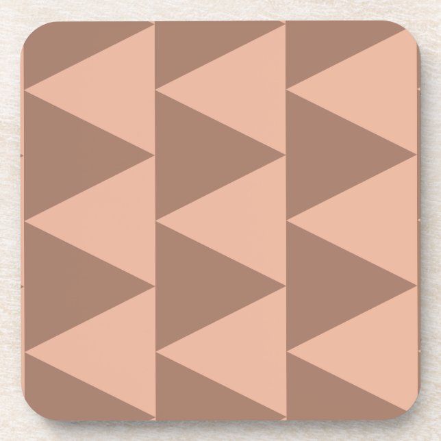 Geometrische große Dreiecke Mocha Mousse Dusty Pin Getränkeuntersetzer (Vorderseite)