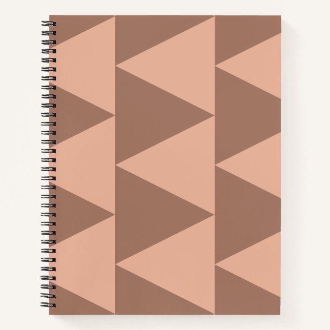 Geometrische große Dreiecke Mocha Mousse Dusty Pin Notizbuch (Vorderseite)