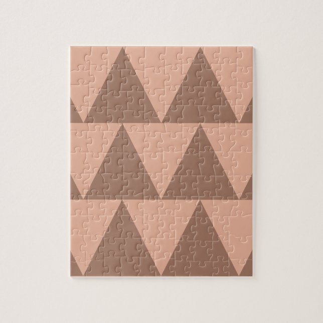 Geometrische große Dreiecke Mocha Mousse Dusty Pin Puzzle (Vertikal)