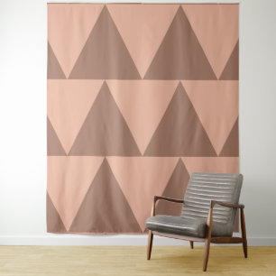 Geometrische große Dreiecke Mocha Mousse Dusty Pin Wandteppich