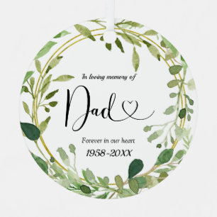 Geometrische Grüne im Gedächtnis des Vaters Ornament Aus Metall