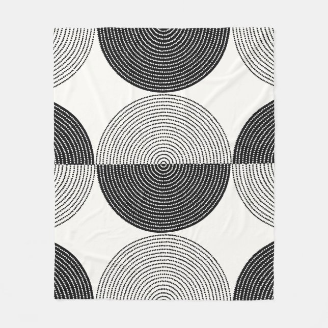 Geometrische Halbkreise: einfaches Muster. Fleecedecke (Vorderseite)