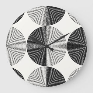 Geometrische Halbkreise: einfaches Muster. Große Wanduhr