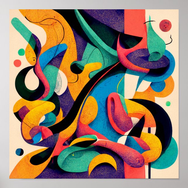 "Geometrische Harmonie" - Abstraktes Poster für di (Vorne)