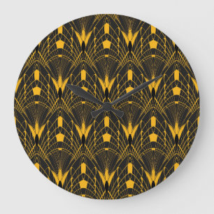 Geometrische Harmonie: Digitales Ornament-Design Große Wanduhr
