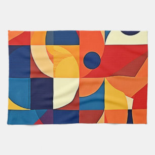 Geometrische Harmonie: Künstlerisches Design Geschirrtuch