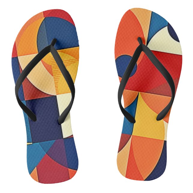 Geometrische Harmonie: Kunstvolles Design Flip Flops (Fußbett)