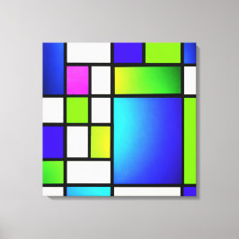 Geometrische Harmonie – Moderne Neon Leinwanddruck