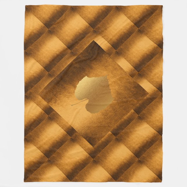 Geometrische Herbst-Cooper-Blätter Fleecedecke (Vorderseite)