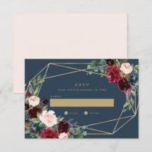 Geometrische Herbst-Eleganz-Hochzeits-RSVP