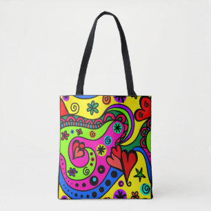 Geometrische Herzen Blumen Abstrakte farbenfrohe K